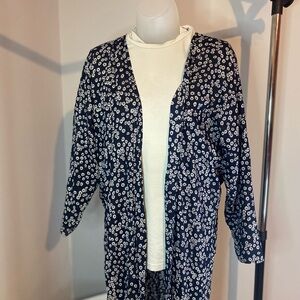 Floral Navy Women's Cardigan
